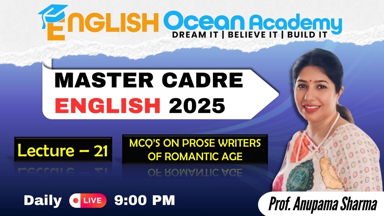 Master Cadre English Preparation | MCQ Lecture 21 | English Ocean Academy #englishbyanupamamam