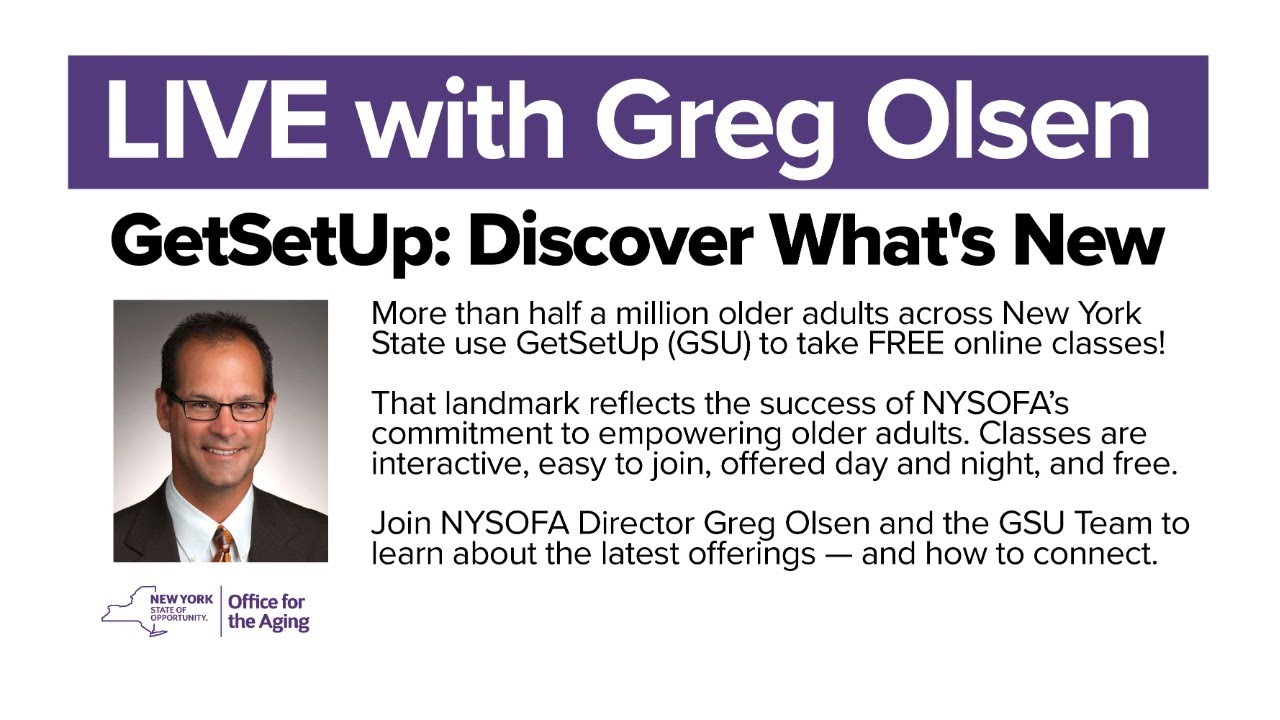 Live with Greg | FREE Online Classes for Older New Yorkers!