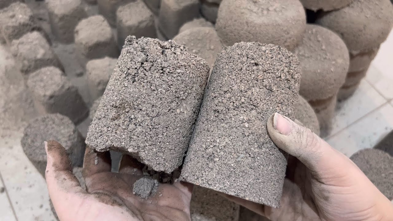 ASMR 🫠 stone crushes sandcement dry floor & claypot & paste pouring by RS ASMR 🤓