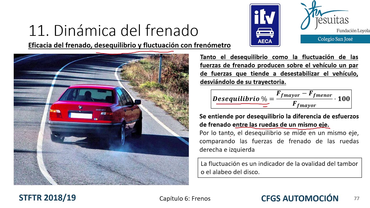 Eficacia del frenado, desequilibrio y fluctuación con frenómetro en ITV