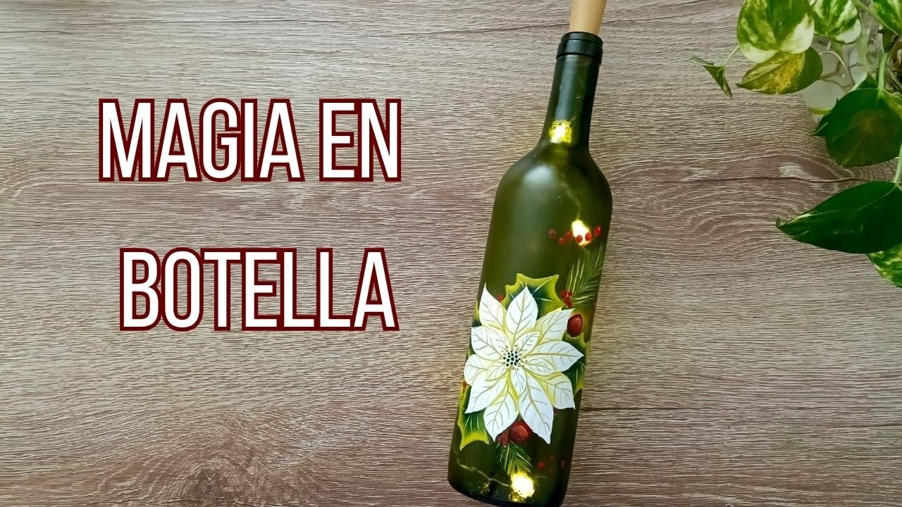 Botella Con Flor Poinsettia Y Luces Paso A Paso