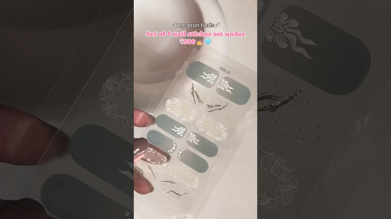 Pretty Amazon finds 📦✨| nail stickers under ₹300 | affordable beauty finds💗