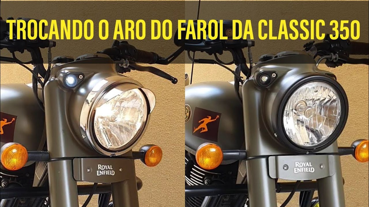Troca do aro do farol da Royal Enfield Classic 350
