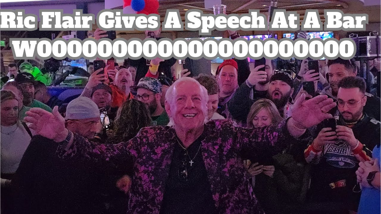 The Legend Ric Flair Gives a Speech At A Bar Before Wrestlemania 40 2024
