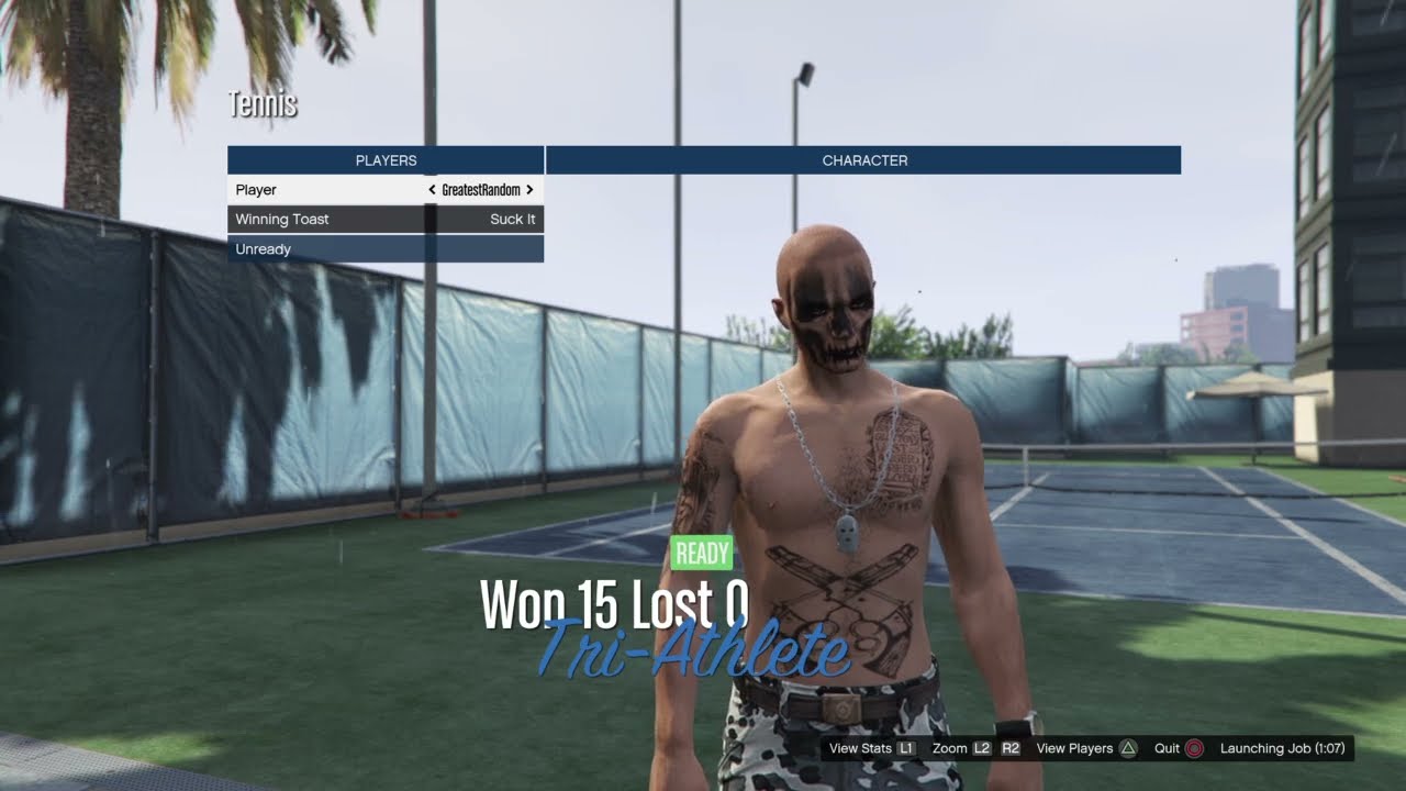 DesertDweller661 (0-0) vs GreatestRandom (15-0) - Grand Theft Auto 5 Online (Tennis)