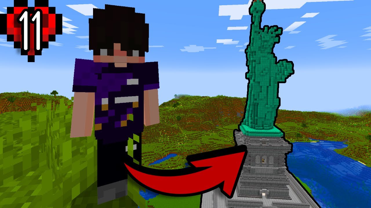Hice la Estatua de la Libertad en Minecraft Hardcore