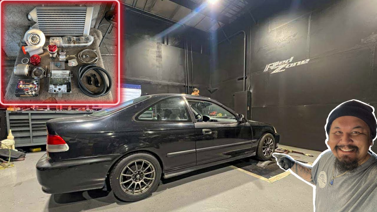 K20a3 TURBO Swapped 1999 Honda Civic Dyno Tune ! + Turbo B18c1 EG HATCH