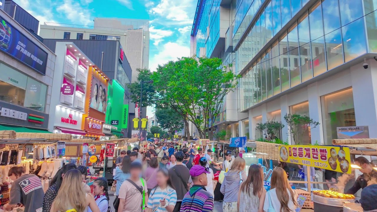 [4K] Korea Walk, Seoul – Myeongdong Shopping and Street Food District