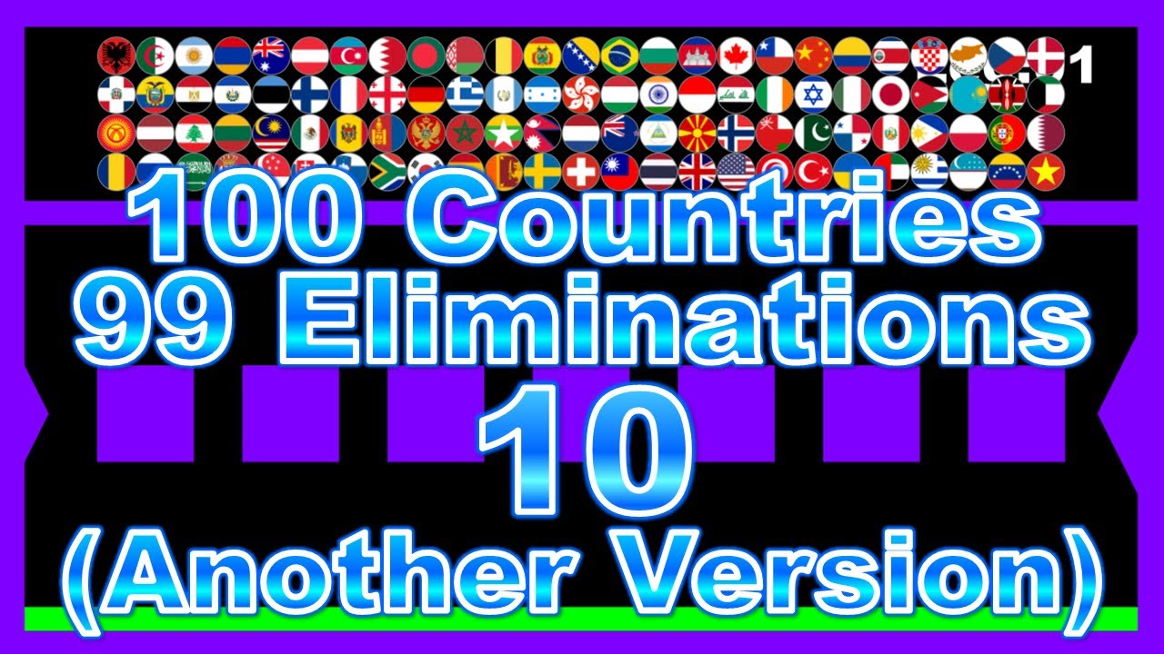 [Another Version]100 countries & 99 times elimination10 -marble race in Algodoo- |Marble Factory 2nd