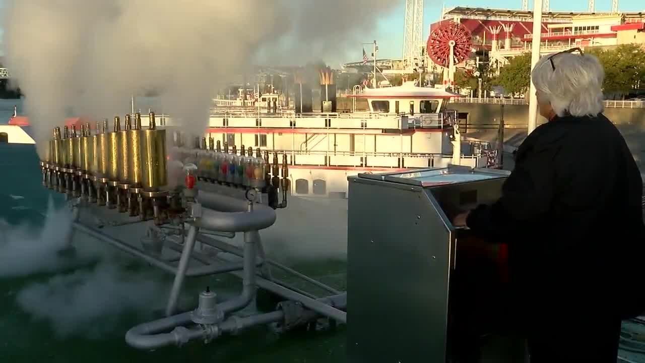 America's River Roots Festival: Playing the steam calliope aboard the steamboat Natchez