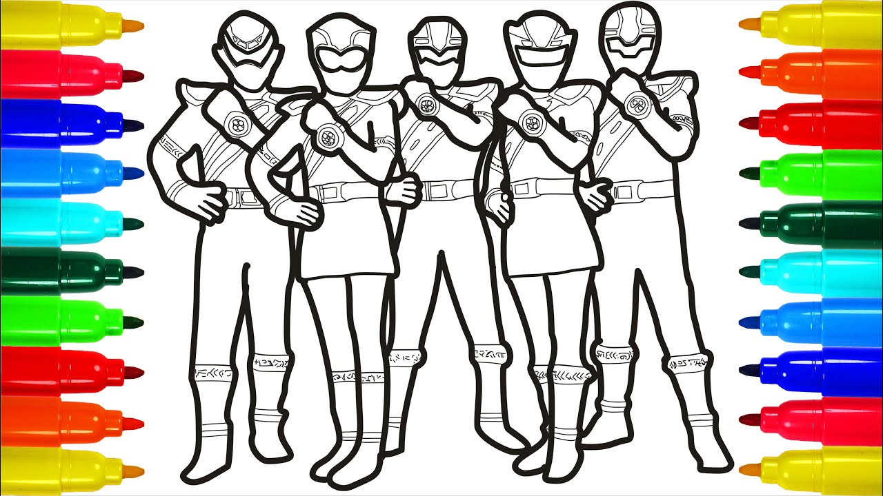 Power Rangers + The Marvel Coloring Pages