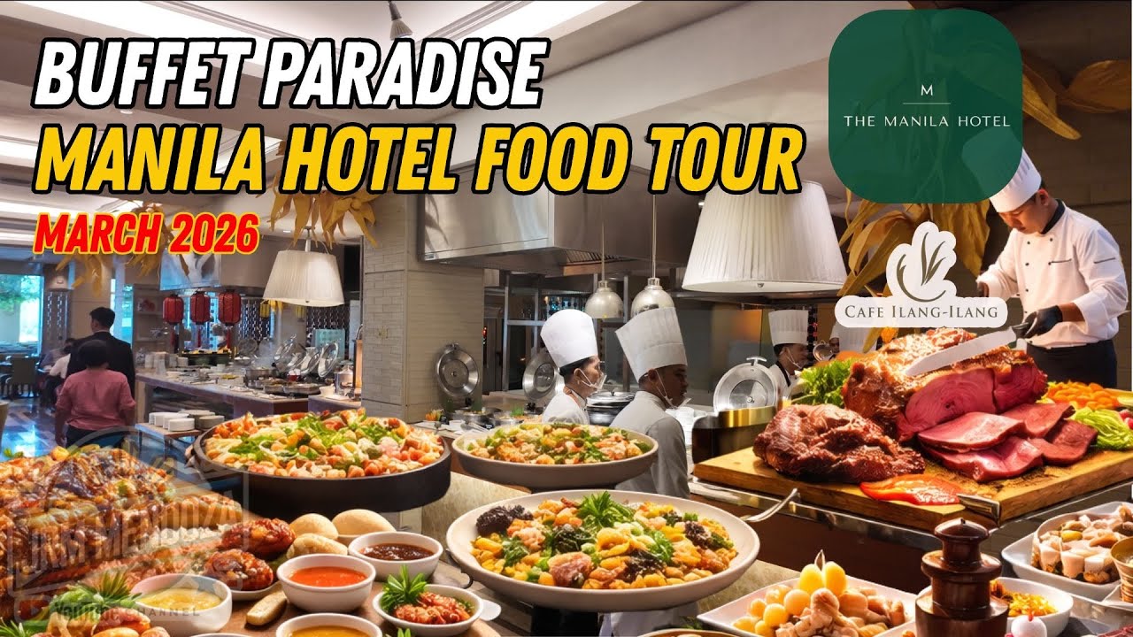 [4K] Inside Cafe Ilang-Ilang Lunch Buffet! Luxury Buffet at The Manila Hotel | Manila Food Tour 2026