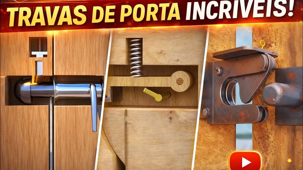 Como Fazer uma Tranca de Madeira Metal Ultra Segura e Simples | Incríveis Ideias de Travas e Trincos