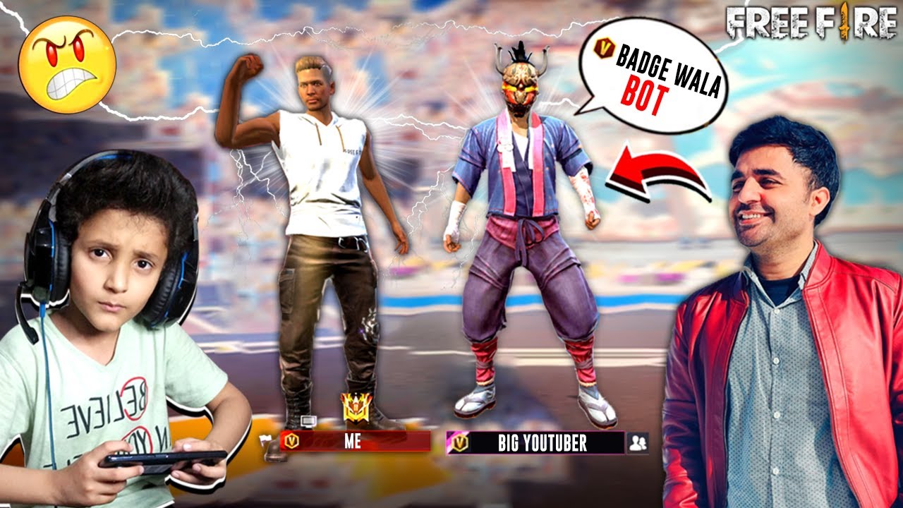 9 Years Old Kid Vs BIG YOUTUBER 🔥🔥 | 1v1 Challenge Custom | Free Fire