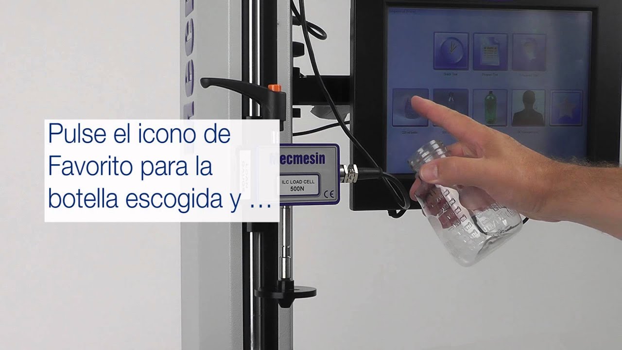 Ensayo de carga vertical con botellas de diferentes dimensiones