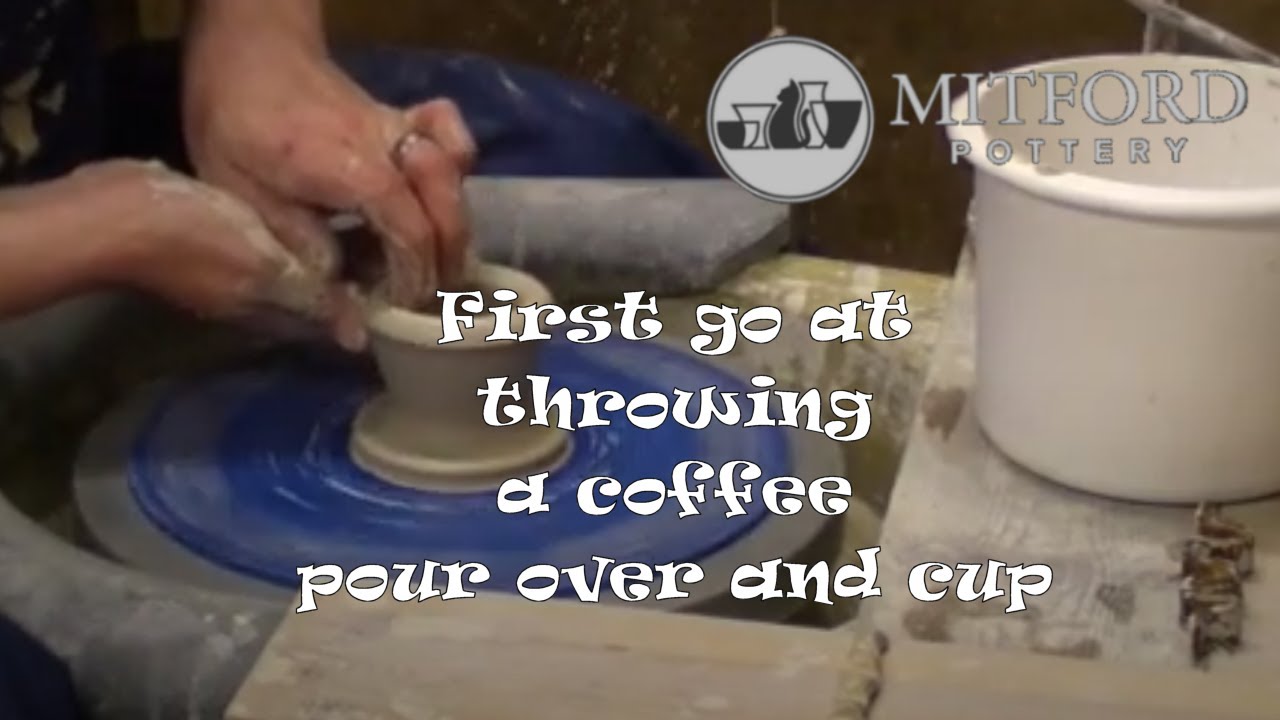 Throwing a coffee pour over and cup on the potters wheel