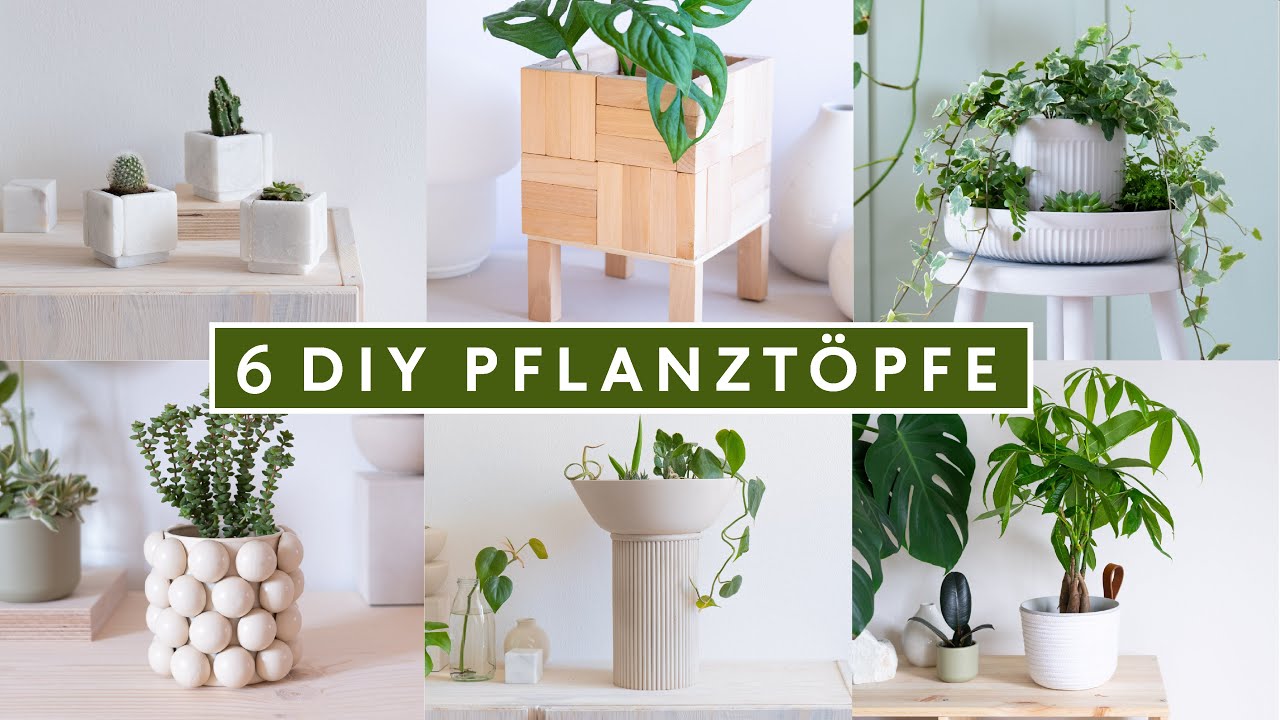 6 DIY Pflanztopf Ideen – Ikea Hack, Marmor, Seil & Holz | Deko mit Pflanzen
