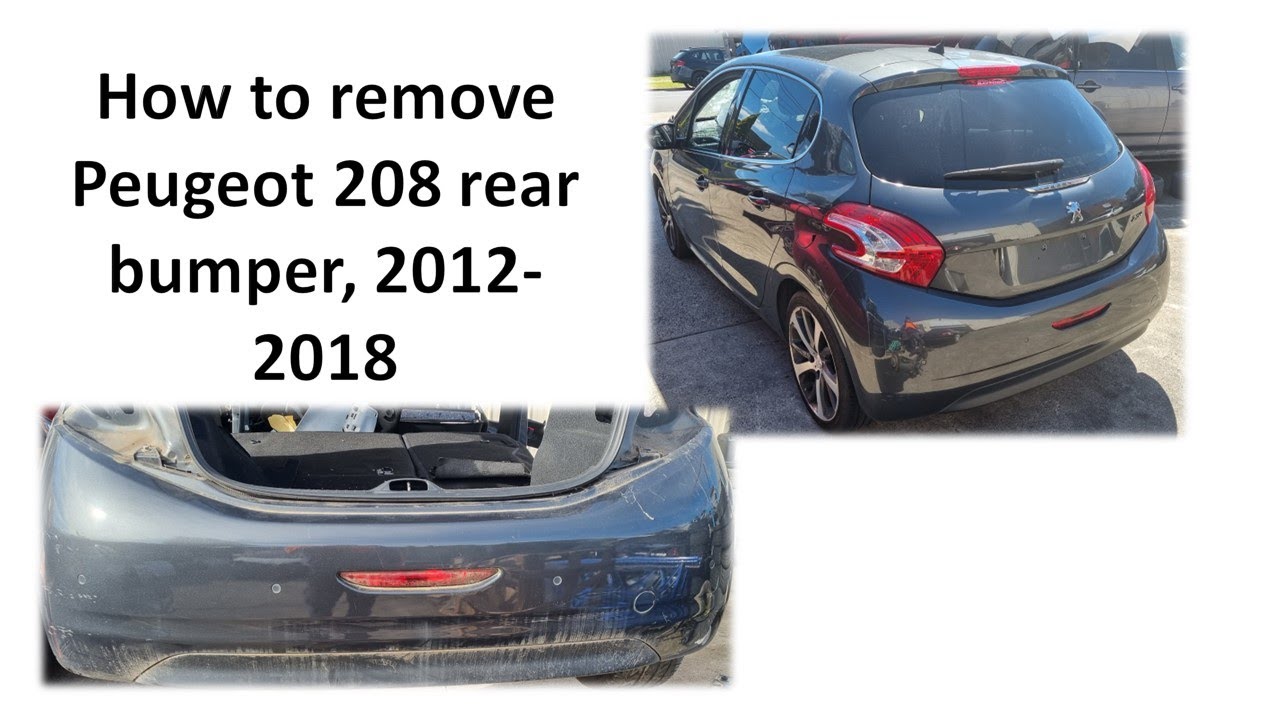 How to remove Peugeot 208 rear bumper A9, 2012-2018