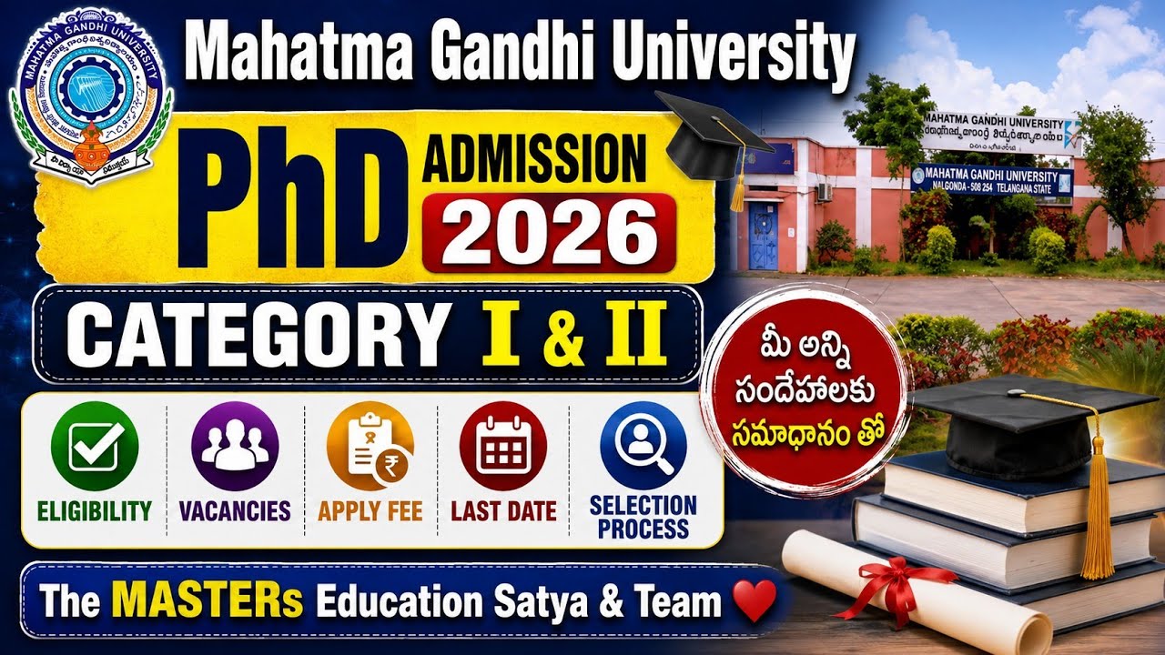 Mahatma Gandhi University PhD Admission 2026 Category I  II Eligibility Fee Dates  Selection Process