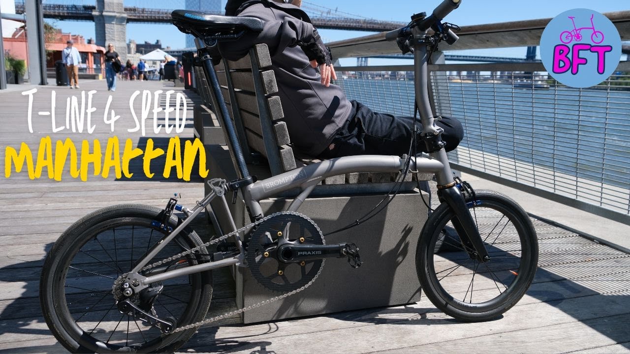 BROMPTON T-LINE 4 SPEED FOLDING BIKE RIDE THROUGH MANHATTAN NEW YORK CITY 2024