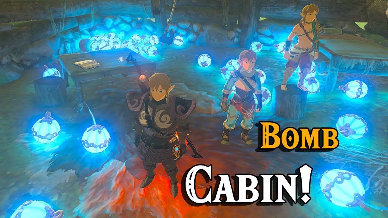 4 Links Fill the Cabin with Bombs in Zelda Breath of the Wild Multiplayer