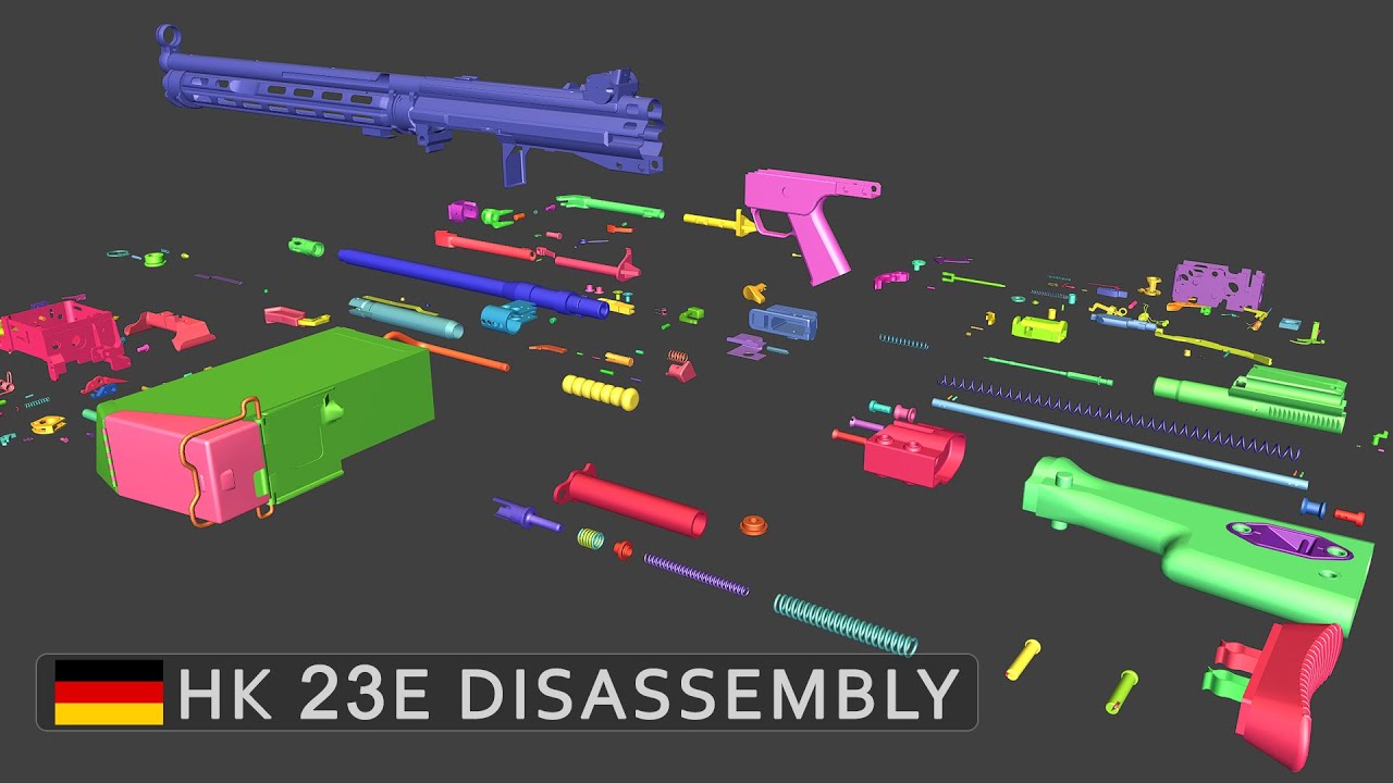 HK 23E machine gun disassembly - quick flow
