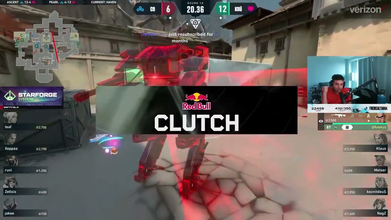 REACCIÓN DE CREADORES DE CONTENIDO AL CLUTCH 1v2 DE DAVEEYS VS CLOUD 9 | VALORANT LCQ VCT AMERICAS