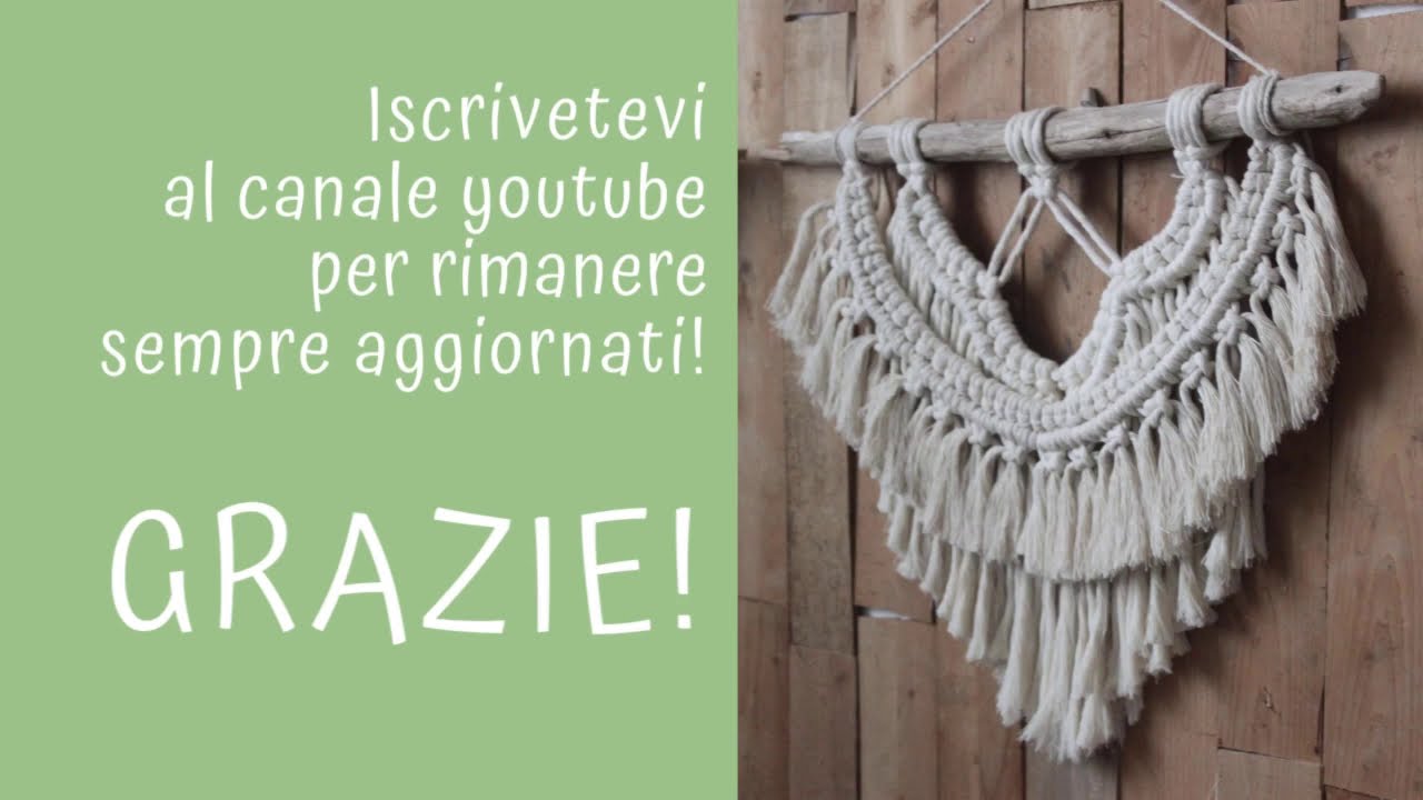 macramè tutorial - arazzo realizzato con scarti di corda