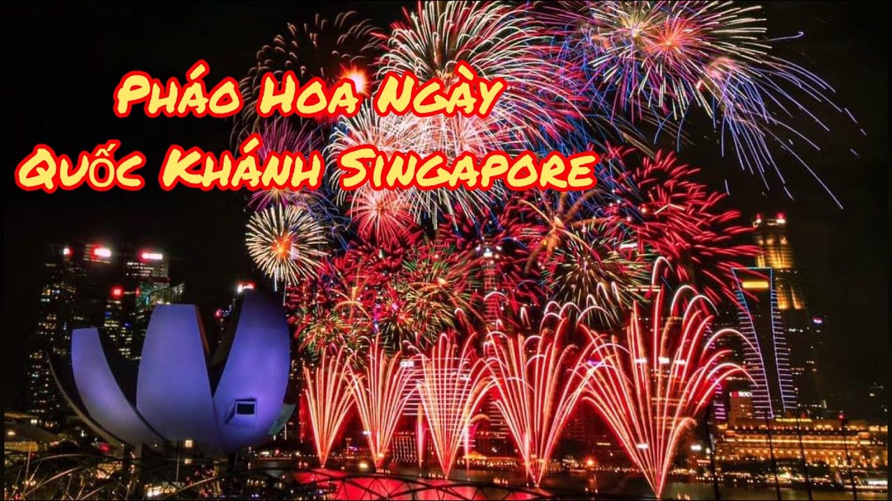 Xem Ph&aacute;o Hoa Quốc Kh&aacute;nh Singapore || buổi tr&igrave;nh diễn ph&aacute;o hoa tuyệt đẹp || Cherry Vo Singapore