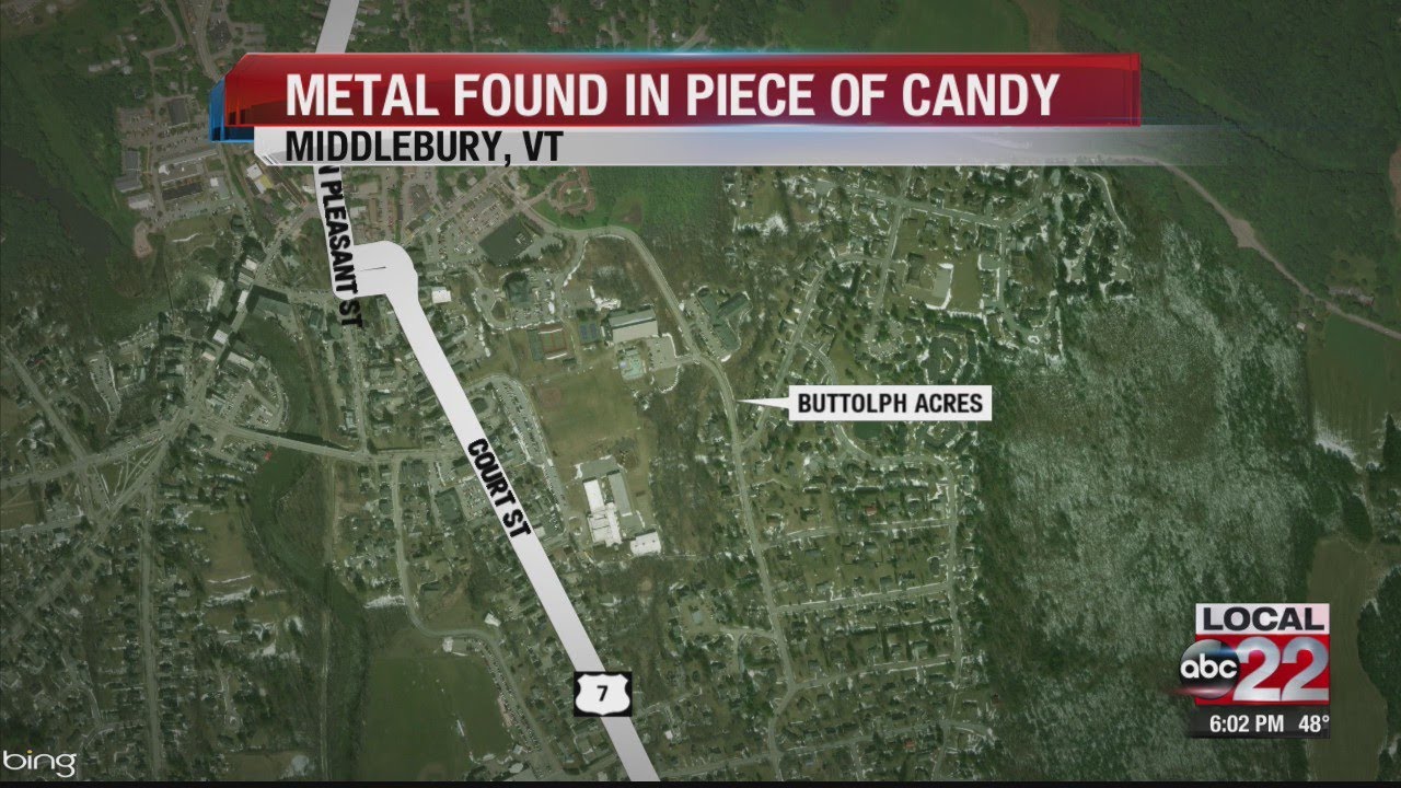 Metal piece found in Halloween candy in Middlebury