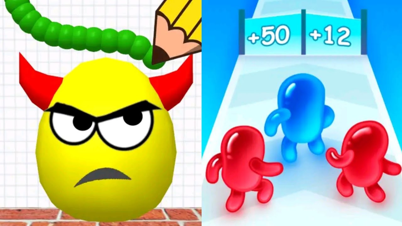 Draw To Smash Logic Puzzle VS Join Blob Clash 3D Satisfying ASMR Gameplay (Android,ios) (New Update)