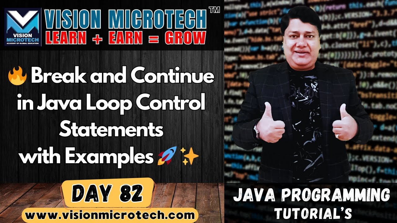 🔥 Break and Continue in Java | Loop Control Statements with Examples 🚀 ✨