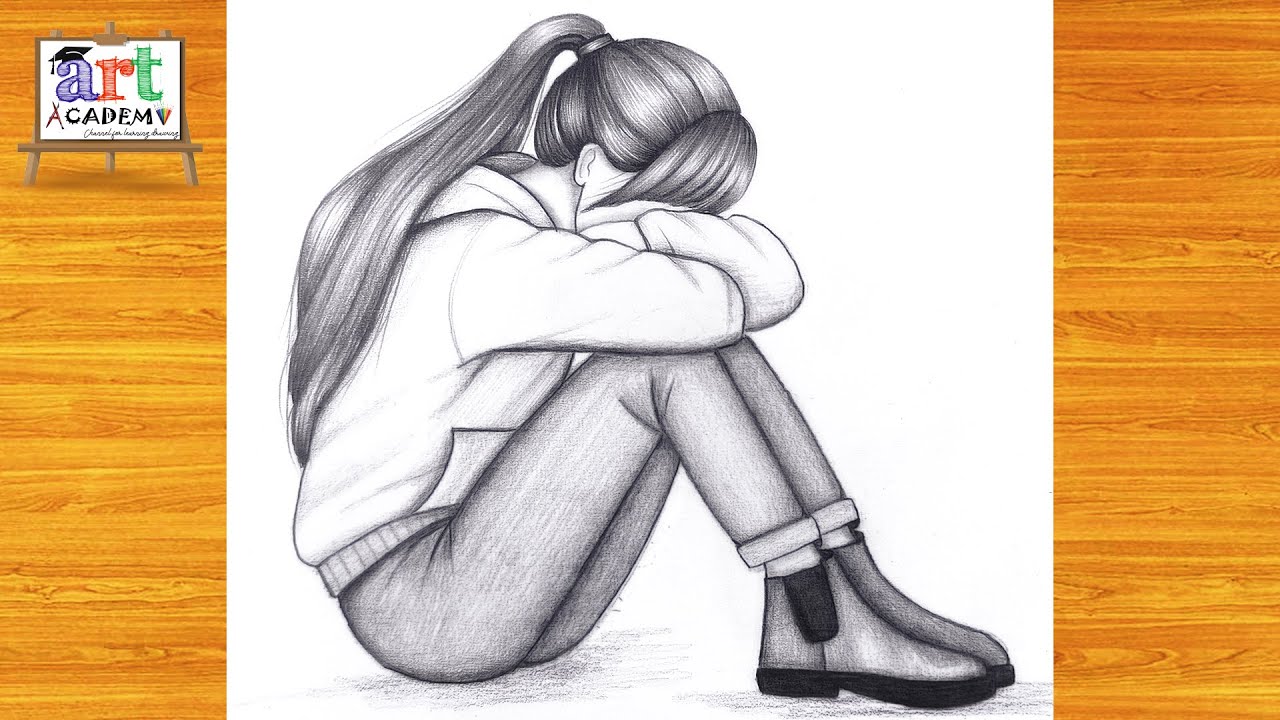 How to draw a sad girl - step by step || Pencil sketch Tutorial || Art video