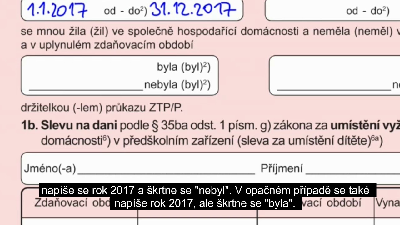 Roční zúčtování daně za rok 2017