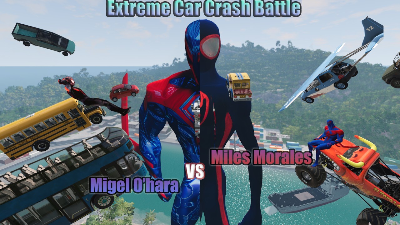 Who Gets More HITS?! - ULTIMATE SPIDER-VERSE CAR WAR