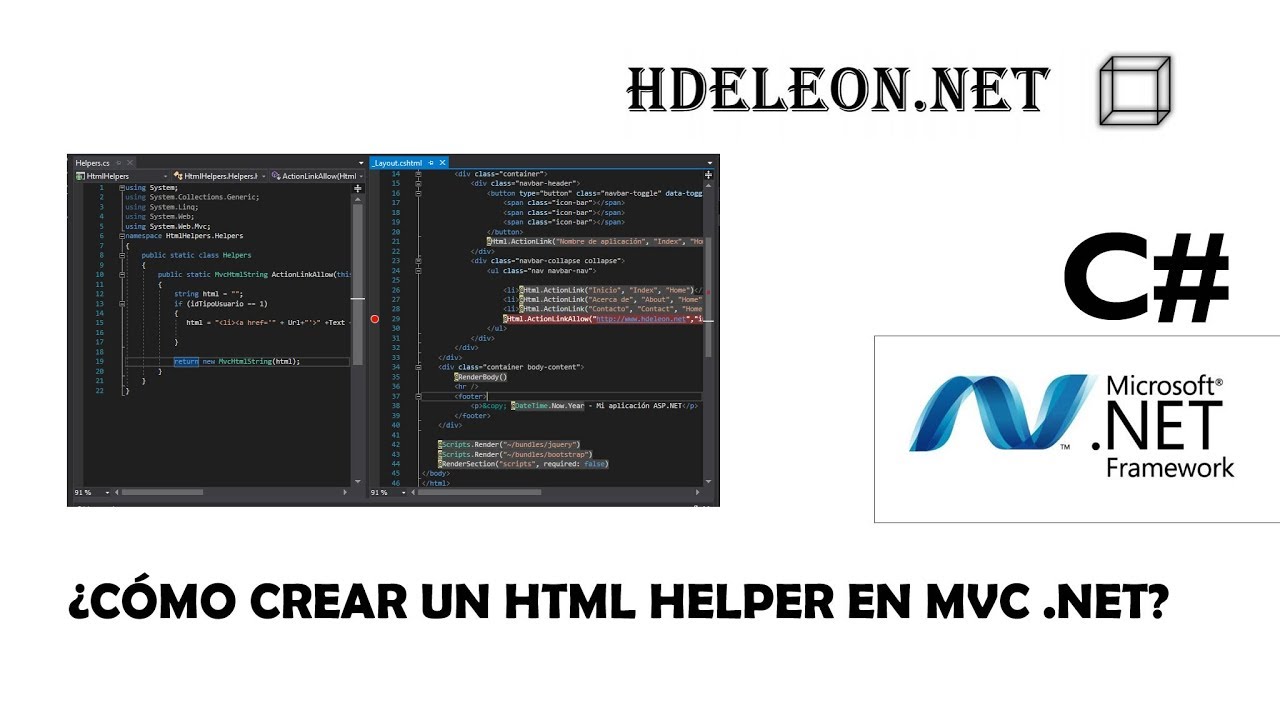 ¿Cómo hacer un HTML Helper en MVC .Net? | C# .Net