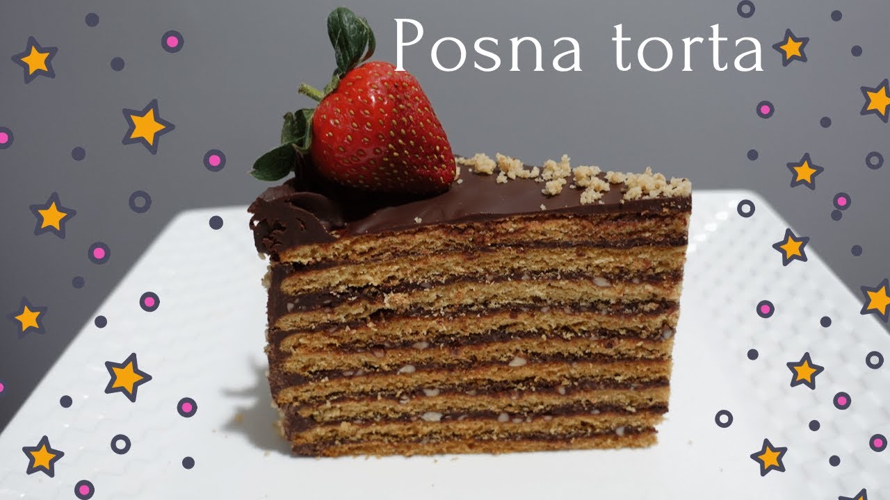 TRADICIONALNA  POSNA TORTA SA ORASIMA I ČOKOLADOM (VEGAN CHOCOLATE  TORTE)