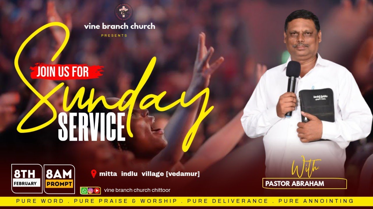 Vine branch church Sunday service with ps Abraham 