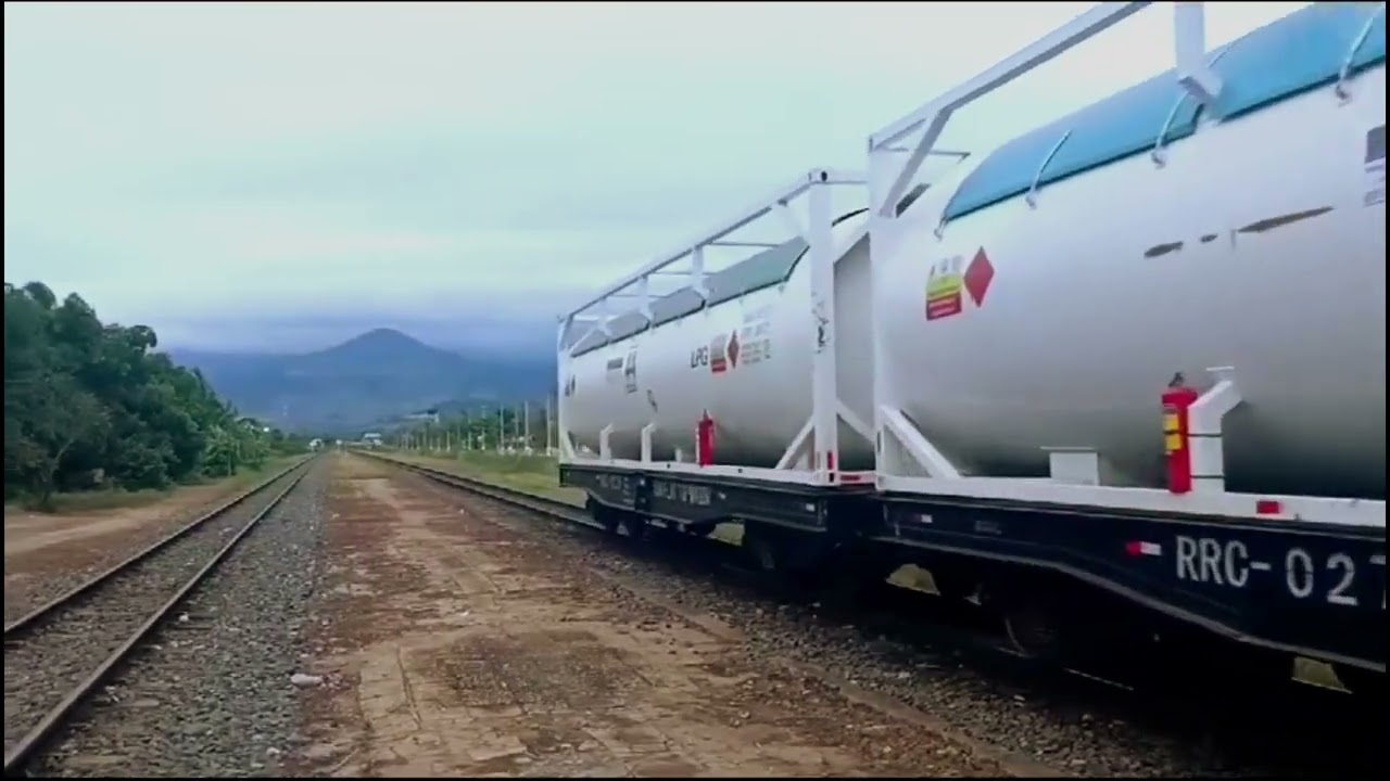 Fuel freight train line by Royal railway Cambodia