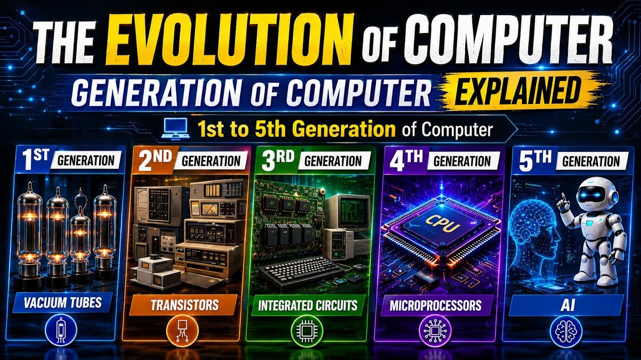 The Evolution of Computers | Generations of Computer Explained | 1st to 5th Generation Computer