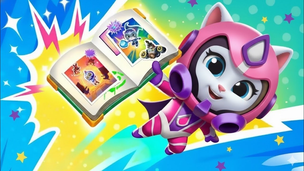 Talking Tom Hero Dash Stickers Book Complete Super Angela vs Roy Raccoon Gameplay 
