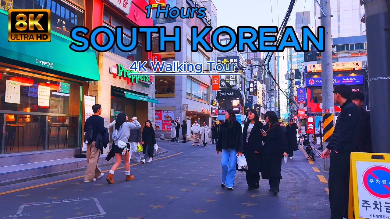 Seoul Evening Walk - South Korea Walking Tour  [8K Ultra HD/60fp]