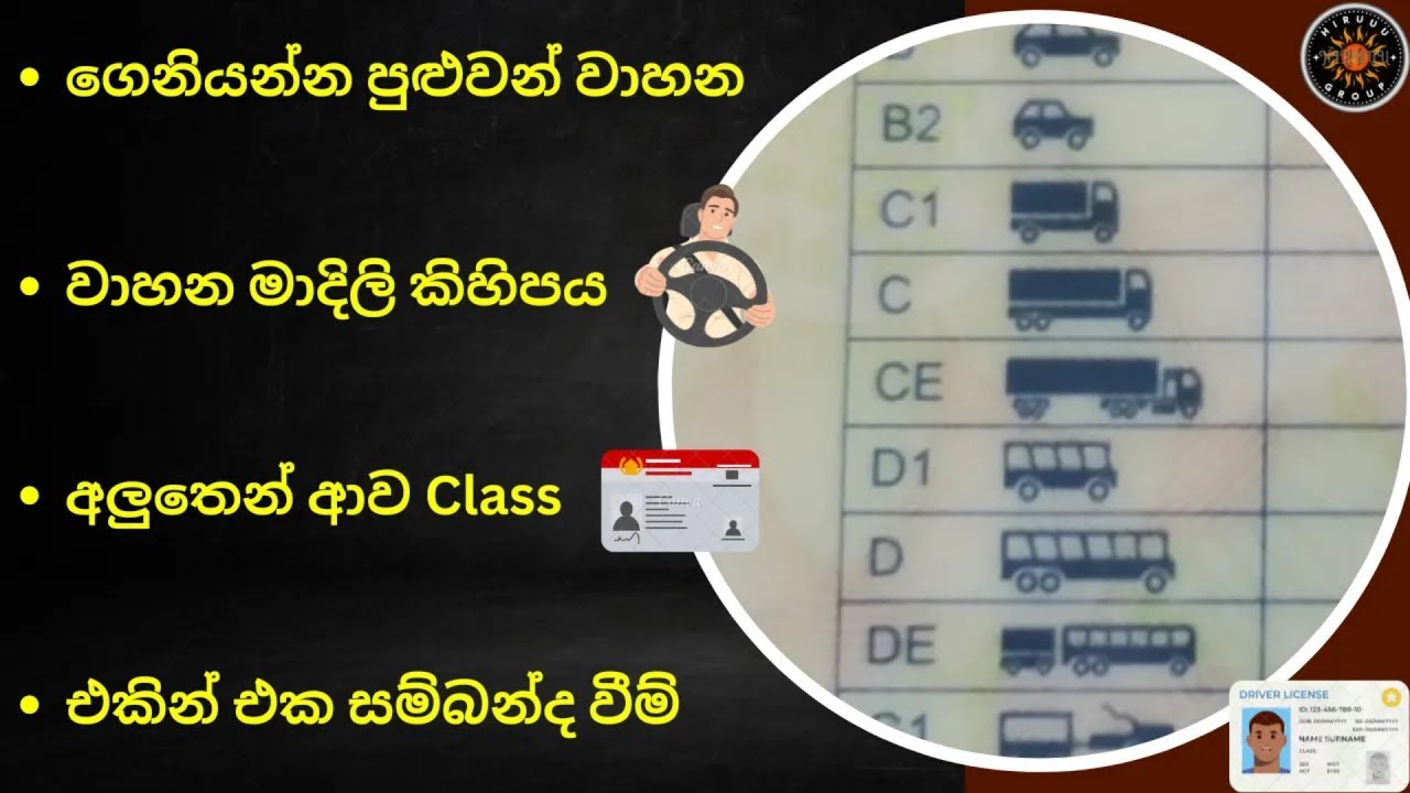Driving License Vehicle Class Sinhala | Vehicle Categories, Licence Details Sinhala, වාහන මාදිලි