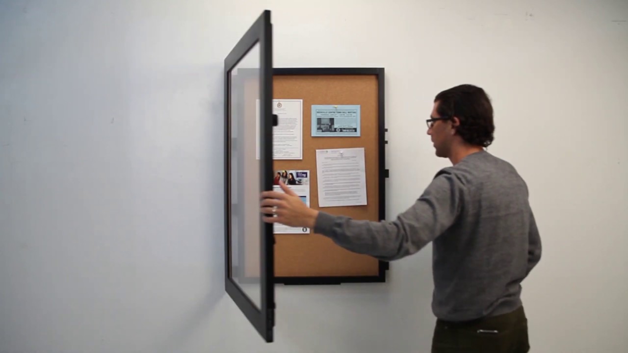 SwingFrame Wood Framed Designer Bulletin Board Optional Lock & Key