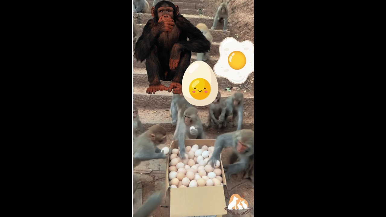 Monkey eats eggs #monkey #shorts