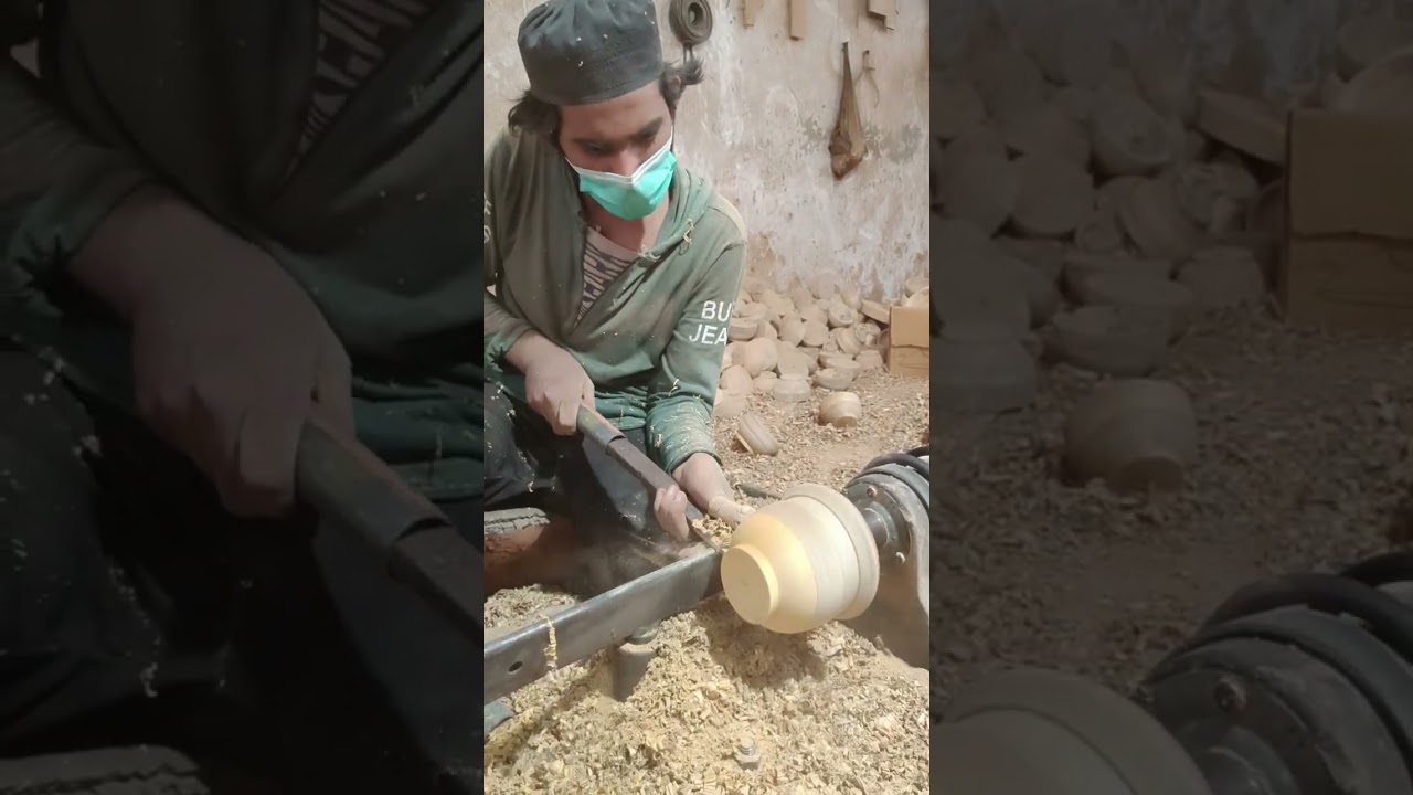 Indian #wood# turning #hand #craft# design #2024trends #virelvideo 🪚😱