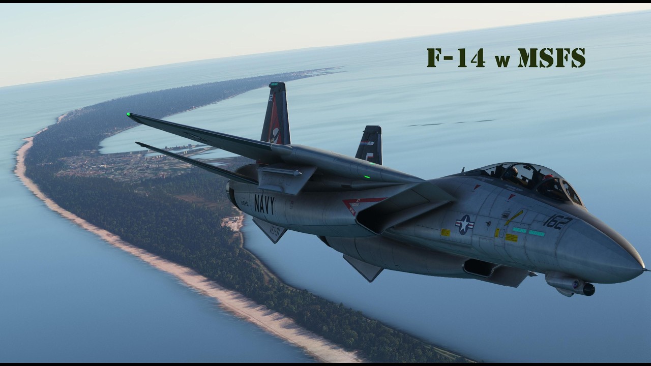 MSFS: F-14 D Tomcat Lądowanie i start z lotniskowca i przelot nad Trójmiastem i okolicami.