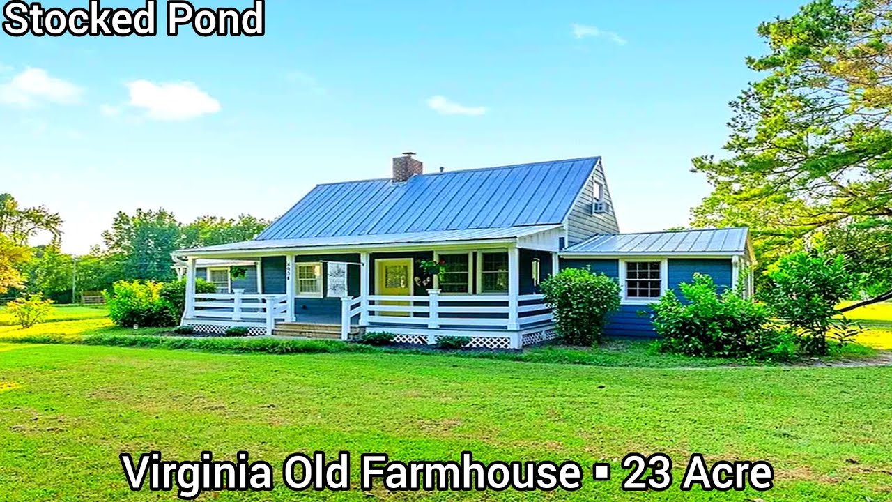 Virginia Farmhouse For Sale | $350k | Virginia Land For Sale | 4 Acre Pond | Retirement Property