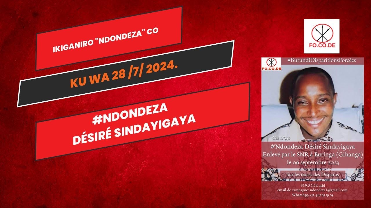 Ikiganiro Ndondeza co kuwa 28 Mukakaro 2024: Désiré Sindayigaya