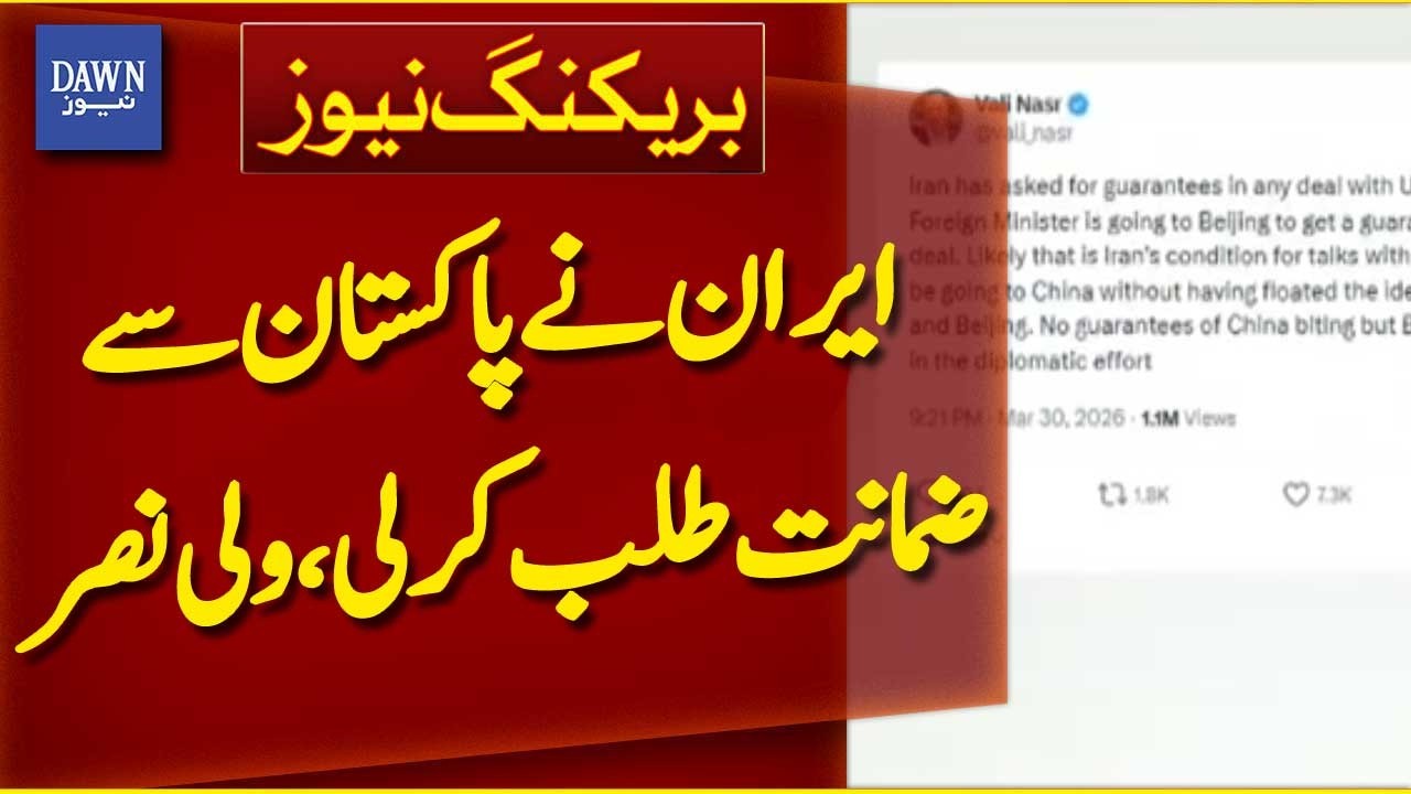 Iran Requests Security Assurances from Pakistan, Says Wali Nasr | Breaking News | Dawn News